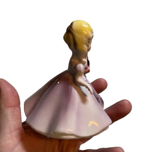 Vintage Josef Originals February Birthday Girl Doll Figurine Porcelain Dress - Picture 4 of 10
